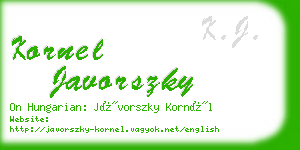 kornel javorszky business card